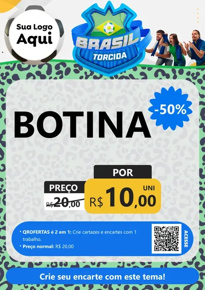 Modelo de Cartaz para Cartaz A4 Vertical com o tema Brasil Torcida - Copa para Agropecuária
