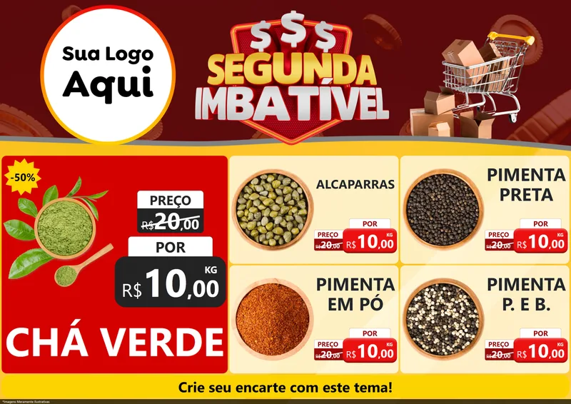 Modelo de Encarte para Encarte A4 Horizontal com o tema Segunda Imbatível para Produtos Naturais