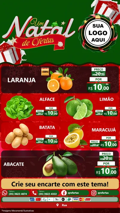 Modelo de TV para TV Vertical com o tema Um Natal de Ofertas para Hortifrúti