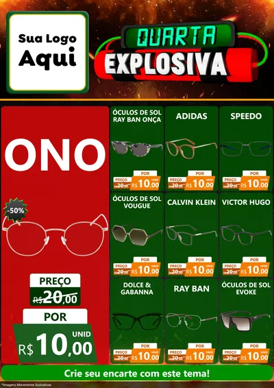 Modelo de Encarte para Encarte A4 Vertical com o tema Quarta Explosiva para Óticas