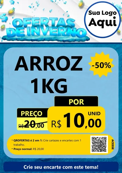 Modelo de Cartaz para Cartaz A4 Vertical com o tema Ofertas de Inverno para Supermercado