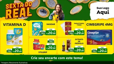 Modelo de TV para TV Horizontal com o tema Sexta do Real para Farmácia