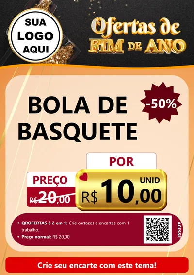 Modelo de Cartaz para Cartaz A4 Vertical com o tema Ofertas de Fim de Ano para Artigos Esportivos