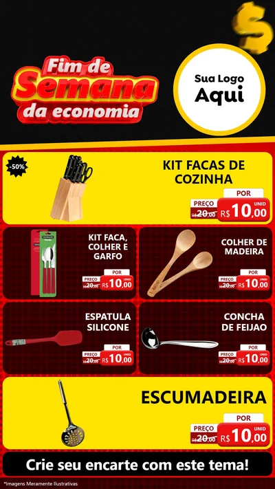 Modelo de TV para TV Vertical com o tema Fim de Semana da Economia para Utilidades Domésticas