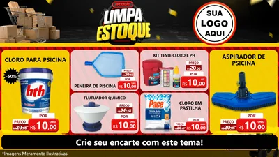 Modelo de TV para TV Horizontal com o tema Operação Limpa Estoque para Produtos para Piscina