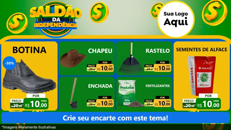 Modelo de TV para TV Horizontal com o tema Saldão da Indepêndencia para Agropecuária