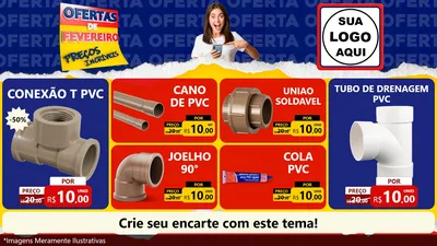 Modelo de TV para TV Horizontal com o tema Ofertas de Fevereiro - Preços Incríveis para Tubos e conexões