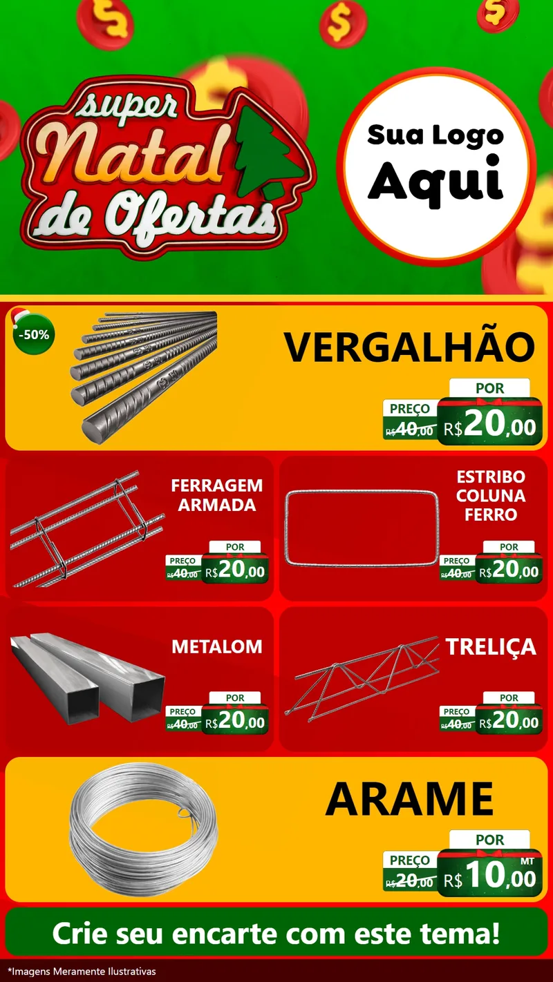 Modelo de TV para TV Vertical com o tema Super Natal de Ofertas para Ferragens
