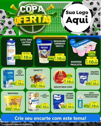 Modelo de Rede Social para Feed Instagram com o tema Copa De Ofertas para Frios e Laticínios