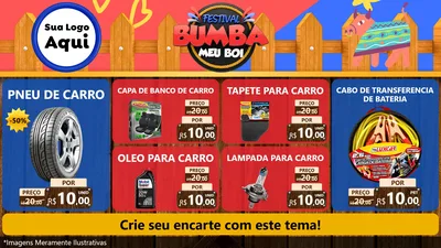 Modelo de TV para TV Horizontal com o tema Festival Bumba Meu Boi para Auto peças