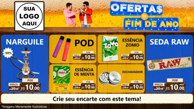 Modelo de TV para TV Horizontal com o tema Ofertas de Fim de Ano para Tabacaria