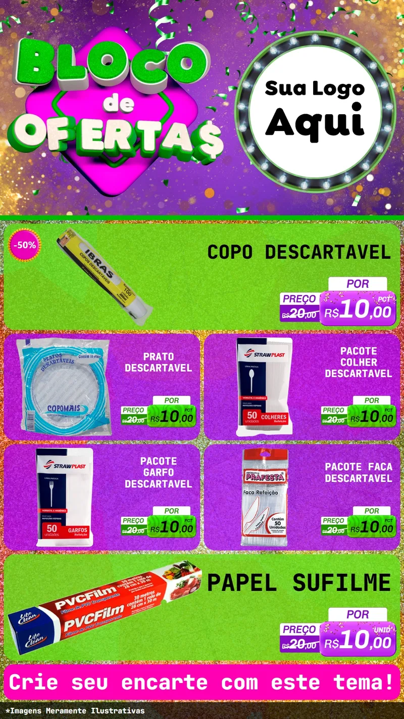 Modelo de TV para TV Vertical com o tema Bloco de Ofertas para Embalagens
