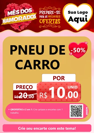 Modelo de Cartaz para Cartaz A4 Vertical com o tema Mês dos Namorados para Auto peças
