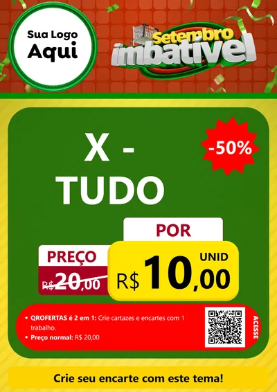 Modelo de Cartaz para Cartaz A4 Vertical com o tema Setembro Imbatível para Hamburgueria