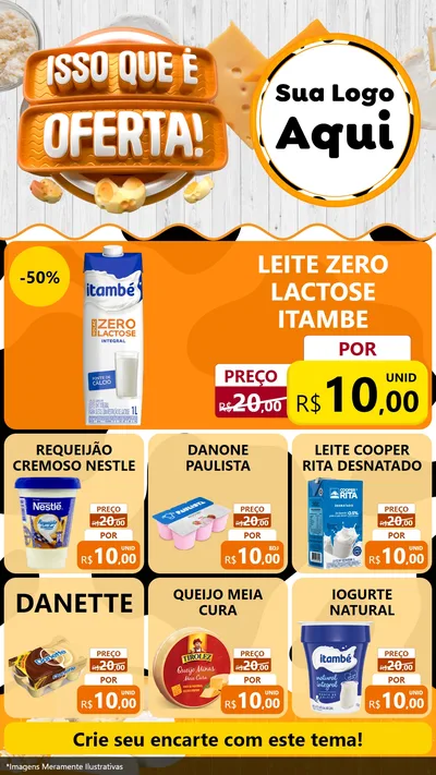 Modelo de Rede Social para Stories com o tema Isso Que É Oferta para Frios e Laticínios