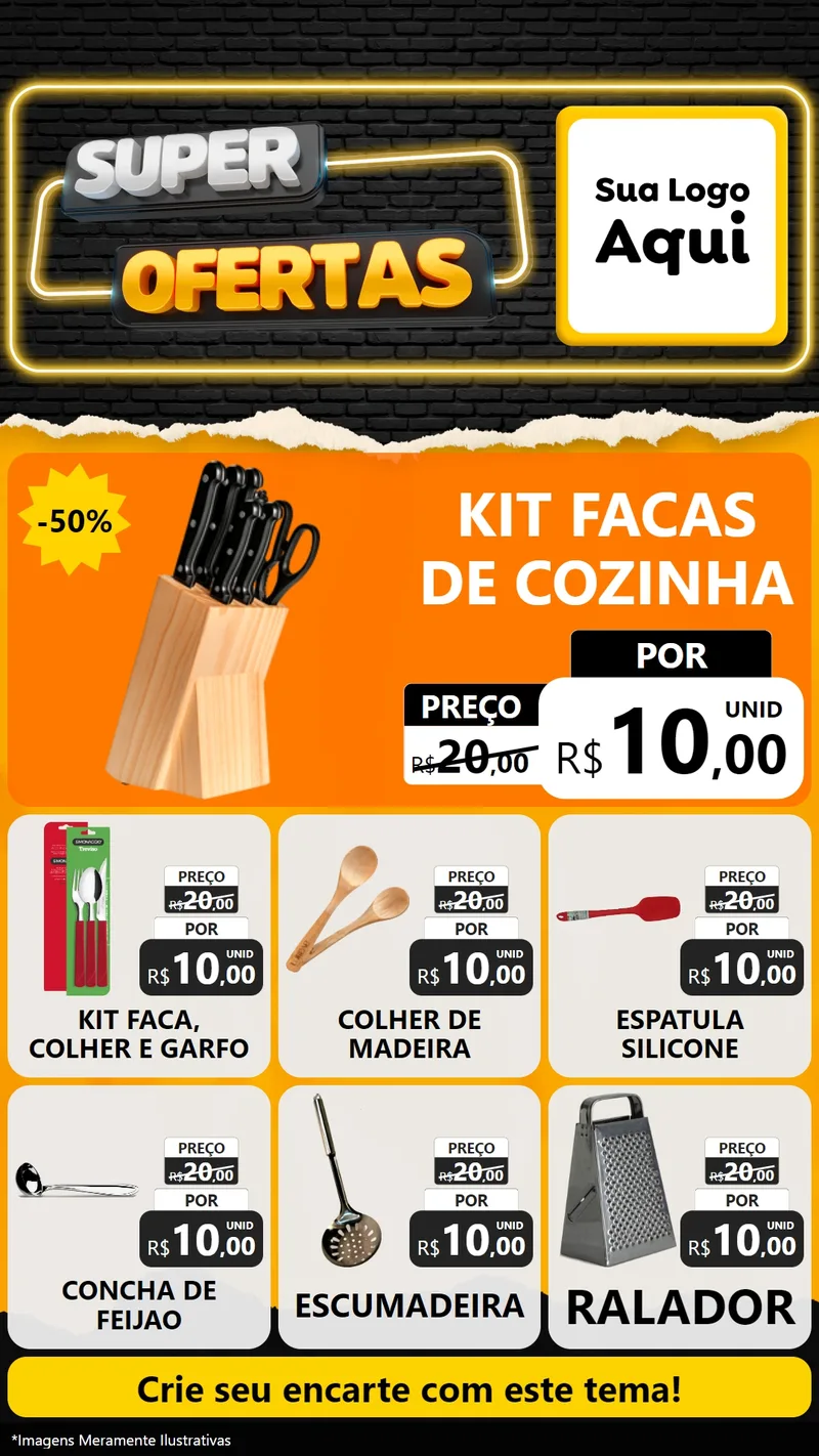 Modelo de Rede Social para Stories com o tema Super Ofertas para Utilidades Domésticas