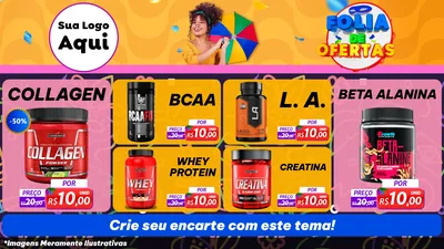 Modelo de TV para TV Horizontal com o tema Folia de Ofertas para Suplementos alimentares
