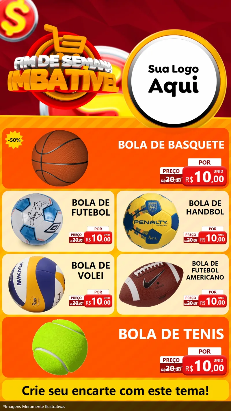 Modelo de TV para TV Vertical com o tema Fim de Semana Imbatível para Artigos Esportivos