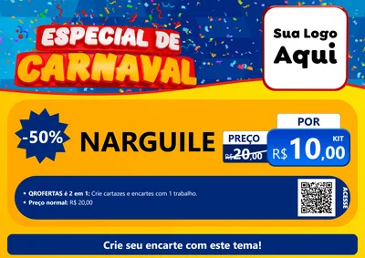 Modelo de Cartaz para Cartaz A4 Horizontal com o tema Especial de Carnaval para Tabacaria