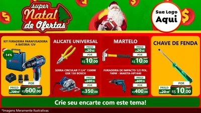 Modelo de TV para TV Horizontal com o tema Super Natal de Ofertas para Maquinas e Ferramentas