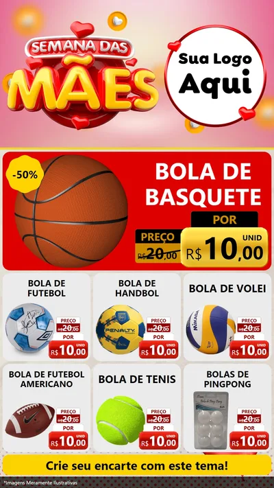Modelo de Rede Social para Stories com o tema Semana das Mães para Artigos Esportivos