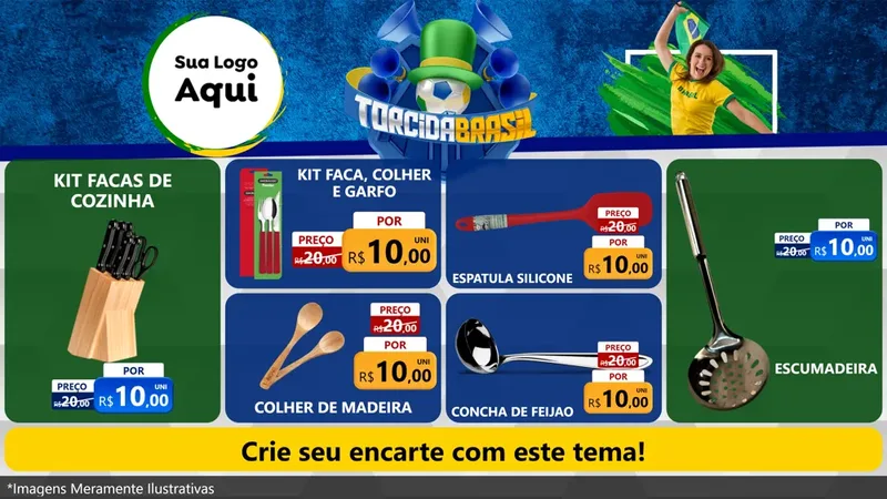 Modelo de TV para TV Horizontal com o tema Torcida Brasil - Copa para Utilidades Domésticas