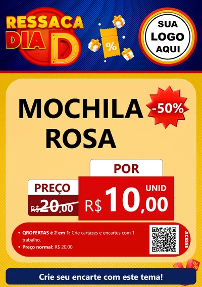 Modelo de Cartaz para Cartaz A4 Vertical com o tema Ressaca Dia D para Papelaria