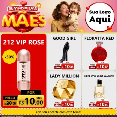 Modelo de Rede Social para Feed Facebook com o tema Semana das Mães para Perfumes