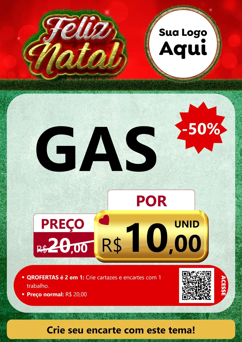 Modelo de Cartaz para Cartaz A4 Vertical com o tema Feliz Natal para Água e gás
