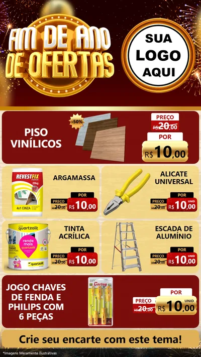 Modelo de TV para TV Vertical com o tema Fim de Ano de Ofertas para Material para Construção
