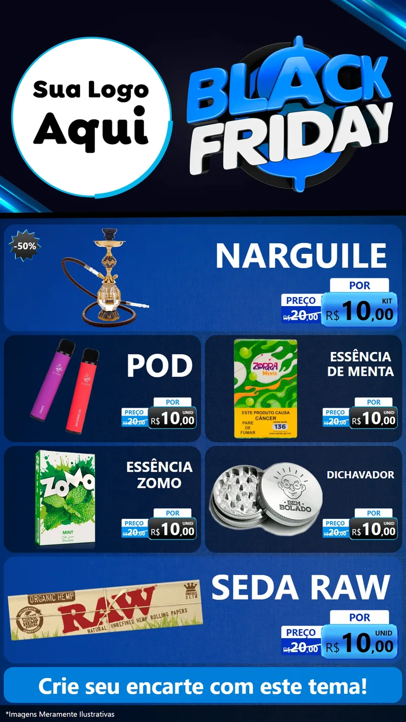 Modelo de TV para TV Vertical com o tema Black Friday para Tabacaria