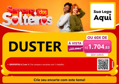 Modelo de Cartaz para Cartaz A4 Horizontal com o tema Semana dos Solteiros para Concessionaria de Carros