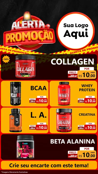 Modelo de TV para TV Vertical com o tema Alerta de Promoção para Suplementos alimentares