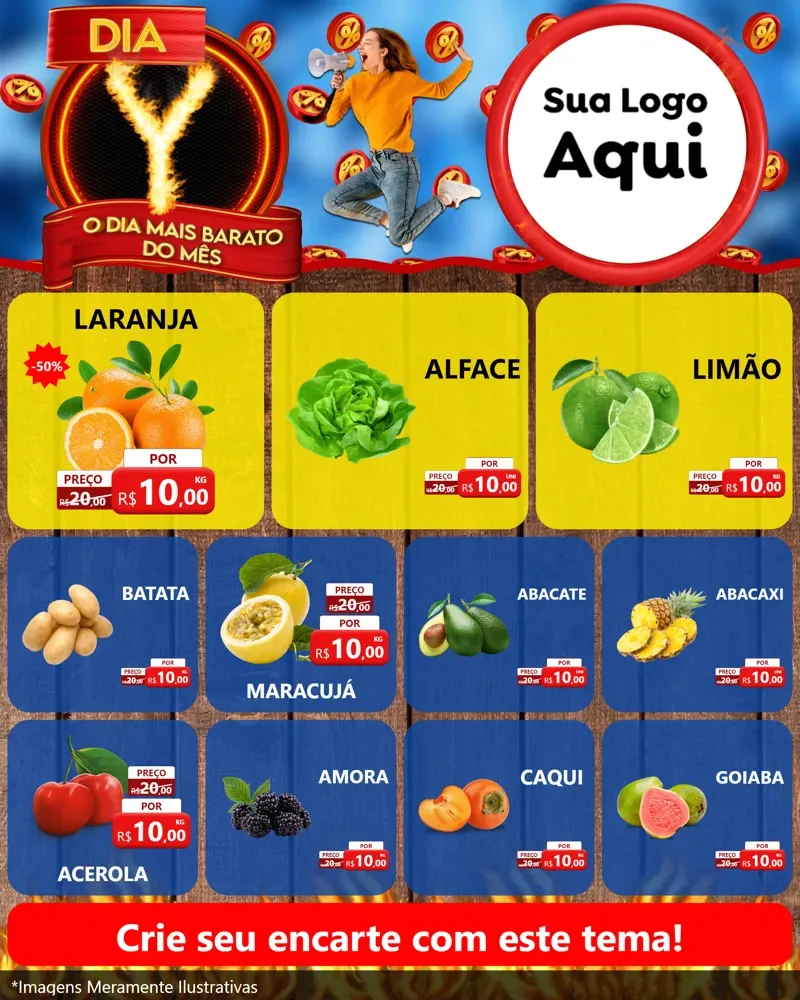 Modelo de Rede Social para Feed Instagram com o tema Dia Y - O Dia Mais Barato Do Mês para Hortifrúti