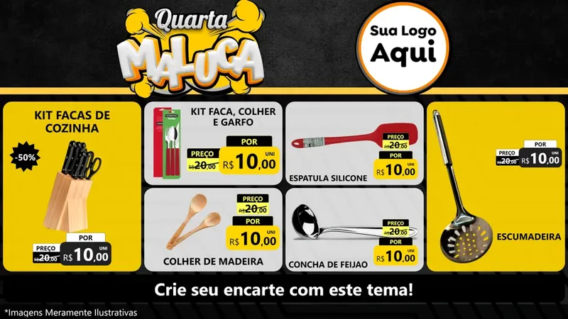 Modelo de TV para TV Horizontal com o tema Quarta Maluca para Utilidades Domésticas