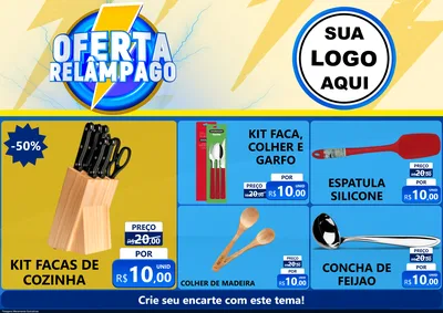 Modelo de Encarte para Encarte A4 Horizontal com o tema Oferta Relâmpago para Utilidades Domésticas