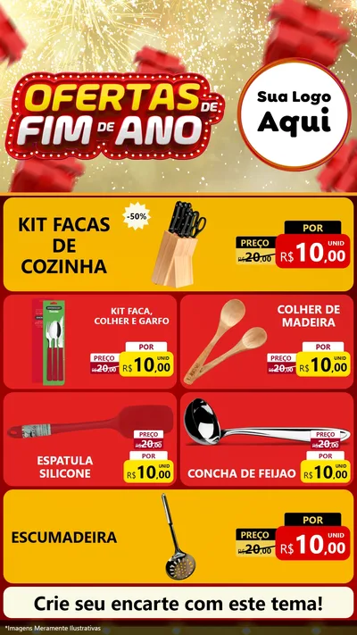Modelo de TV para TV Vertical com o tema Ofertas de Fim de Ano para Utilidades Domésticas