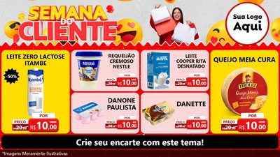 Modelo de TV para TV Horizontal com o tema Semana do Cliente para Frios e Laticínios