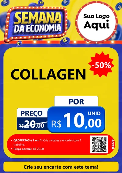 Modelo de Cartaz para Cartaz A4 Vertical com o tema Semana da Economia para Suplementos alimentares