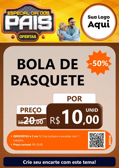 Modelo de Cartaz para Cartaz A4 Vertical com o tema Especial Dia dos Pais para Artigos Esportivos