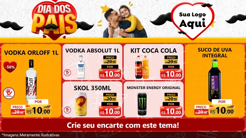 Modelo de TV para TV Horizontal com o tema Dia dos Pais para Distribuidora de bebidas