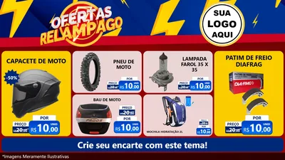 Modelo de TV para TV Horizontal com o tema Ofertas Relâmpago para Moto peças