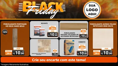 Modelo de TV para TV Horizontal com o tema Black Friday para Pisos e revestimentos