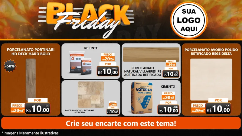 Modelo de TV para TV Horizontal com o tema Black Friday para Pisos e revestimentos