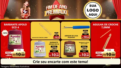 Modelo de TV para TV Horizontal com o tema Fim de Ano Premiado para Armarinho e Aviamentos