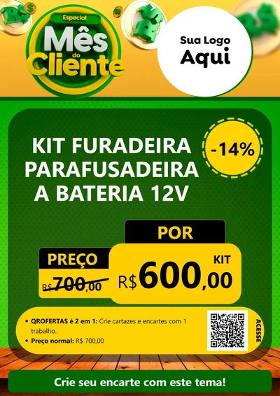 Modelo de Cartaz para Cartaz A4 Vertical com o tema Especial Mês do Cliente para Maquinas e Ferramentas