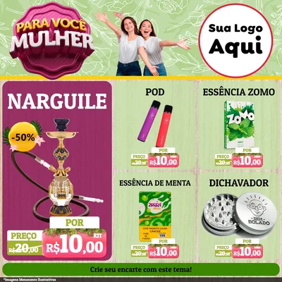 Modelo de Rede Social para Feed Facebook com o tema Para Você Mulher para Tabacaria