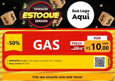 Modelo de Cartaz para Cartaz A4 Horizontal com o tema Operação Estoque Zerado para Água e gás