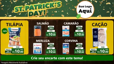 Modelo de TV para TV Horizontal com o tema St Patriks Day para Peixaria