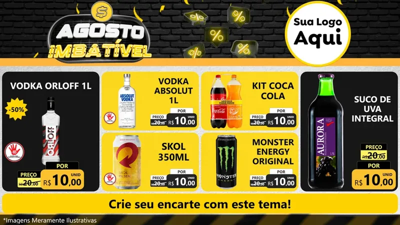 Modelo de TV para TV Horizontal com o tema Agosto Imbatível para Distribuidora de bebidas
